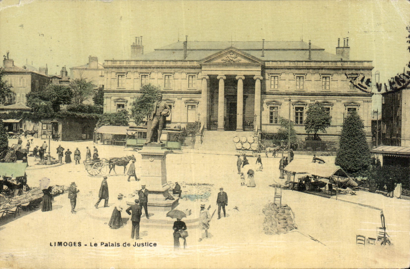 CPA Palais de justice Limoges (carte toilee)