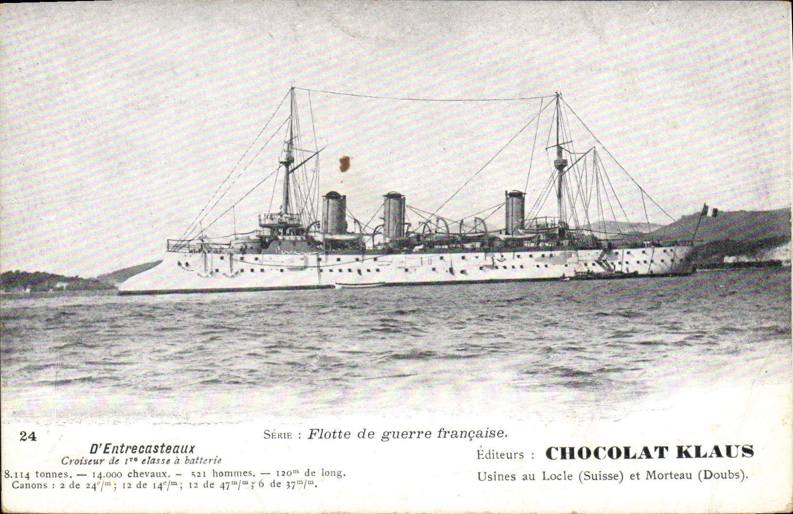 CPA Bateau de Guerre D'Entrecasteaux Croiseur de 1ere classe a batterie