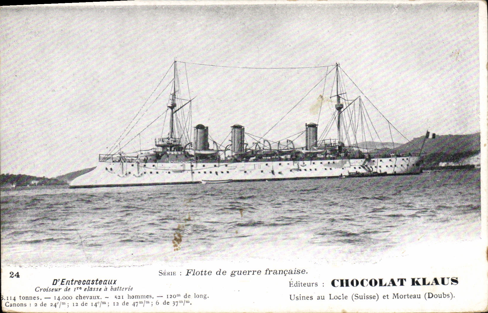 CPA Bateau de Guerre D'Entrecasteaux Croiseur de 1ere classe a batterie