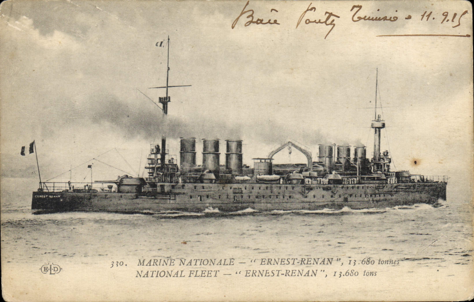 CPA Bateau de Guerre Ernest Renan 