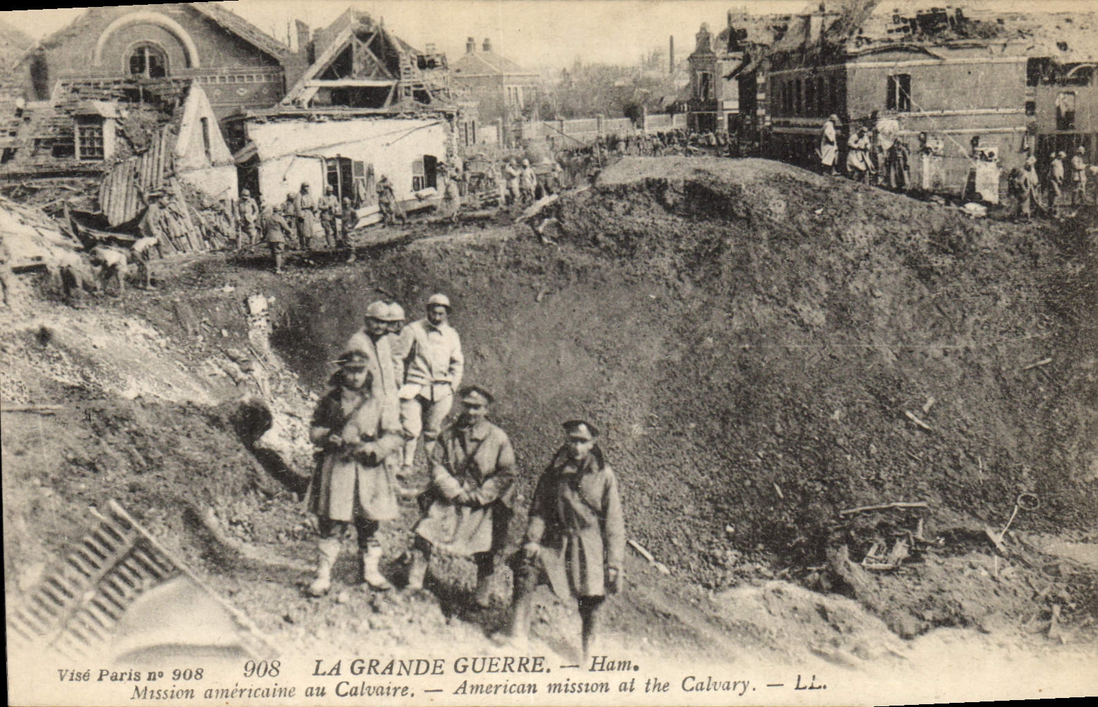 CPA Militaria Ham Mission americaine au Calvaire