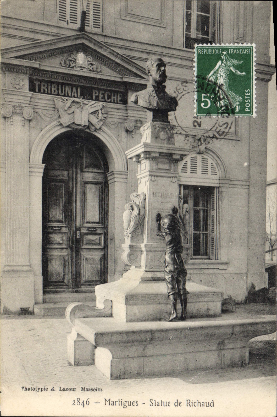 CPA Palais de justice Martigues Statue de Richaud