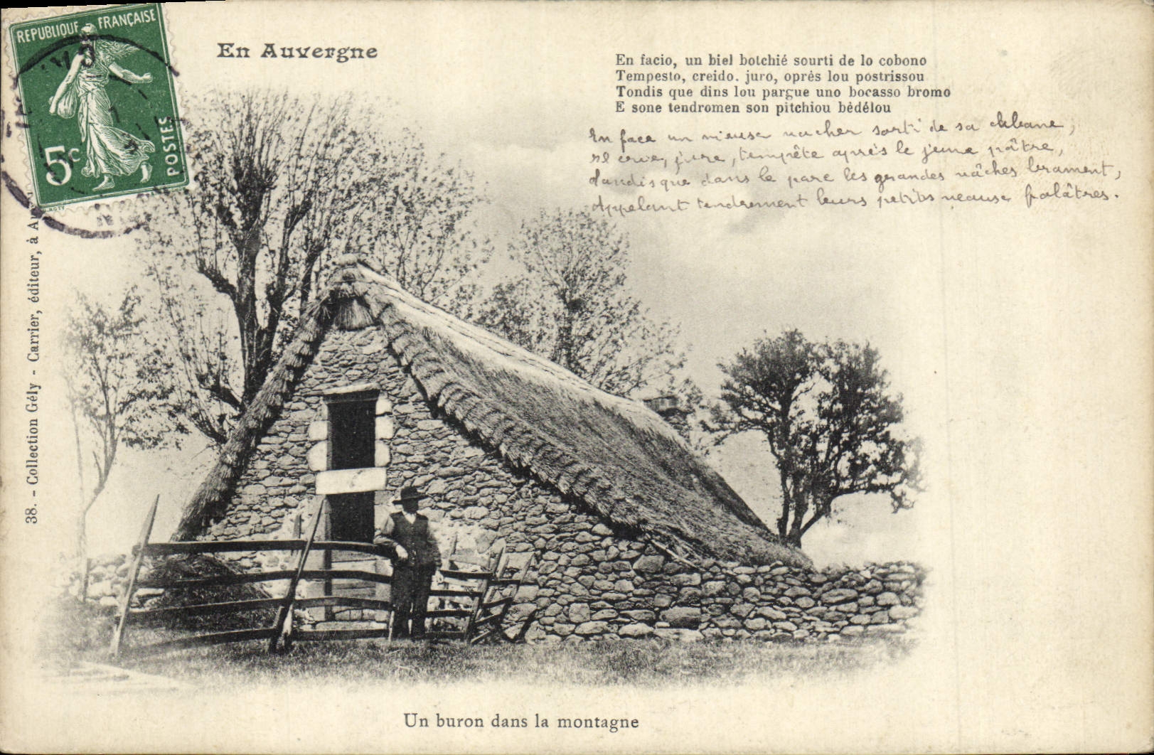 CPA Folklore Un buron dans la montagne Auvergne