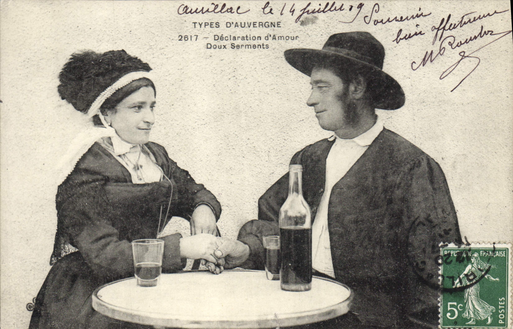 CPA Folklore Auvergne Declaration d'amour Doux serments