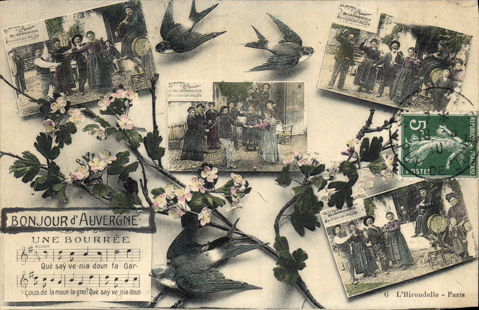 CPA Folklore Auvergne Une bourree