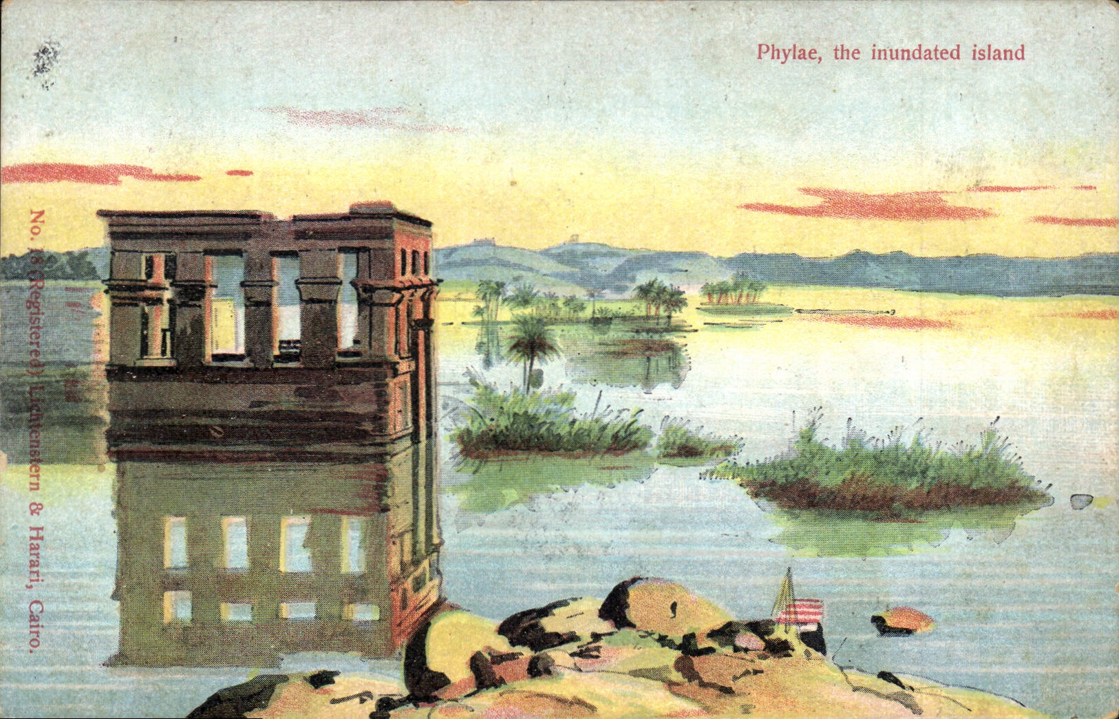 CPA Egypt Egypte Phylae the inundated island