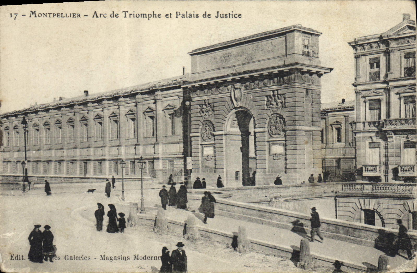 CPA Montpellier Arc de Triomphe et palais de justice 