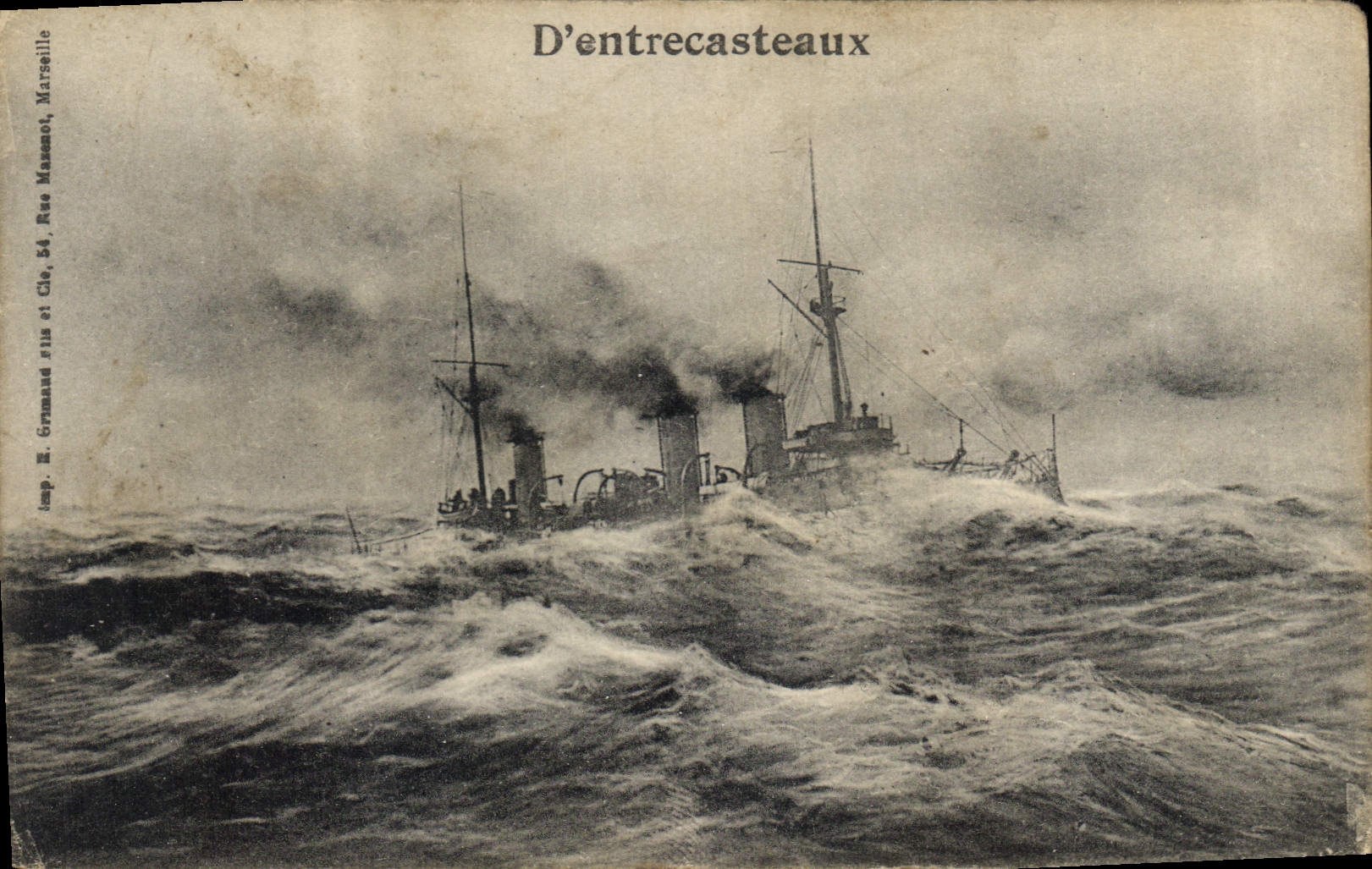 CPA Bateau de Guerre D'Entrecasteaux