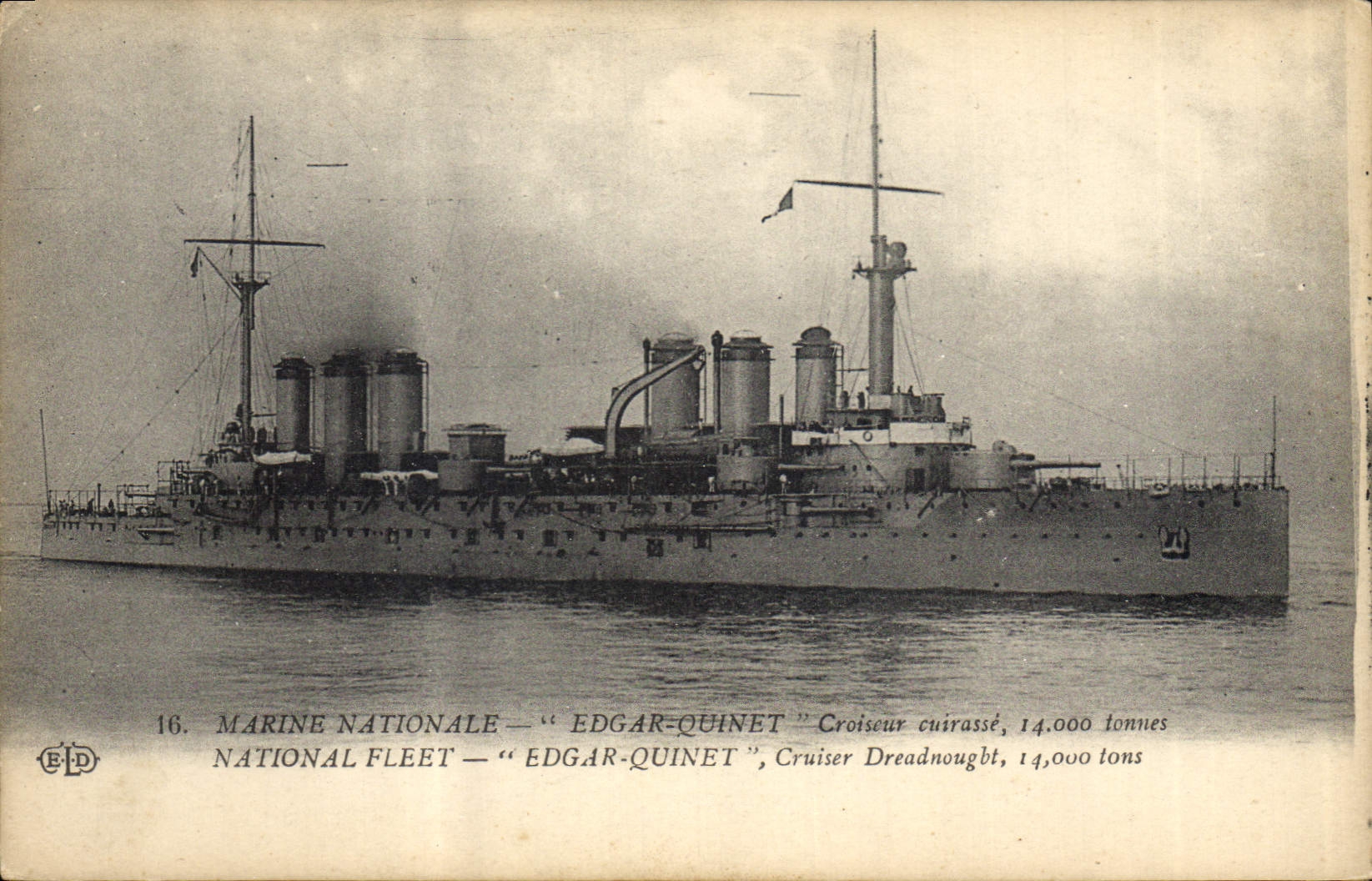 CPA Bateau de Guerre Edgar Quinet Croiseur Cuirasse
