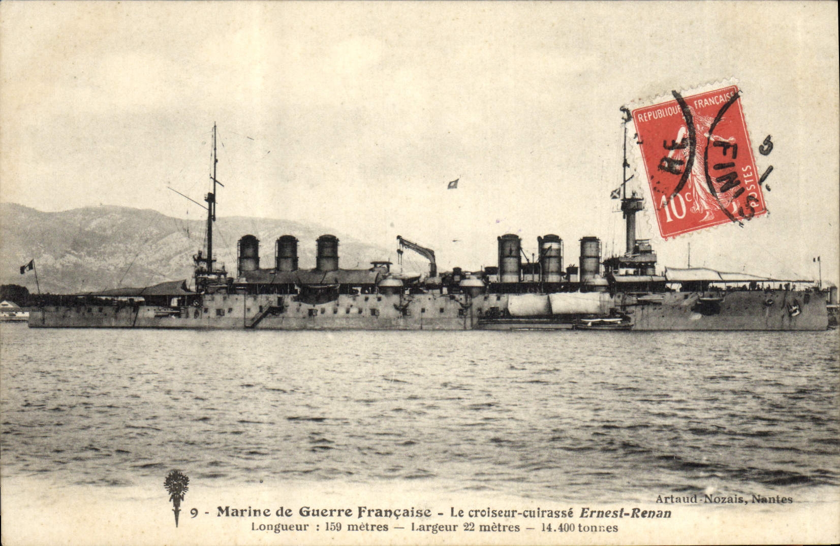 CPA Bateau de Guerre Le Croiseur Cuirasse Ernest Renan