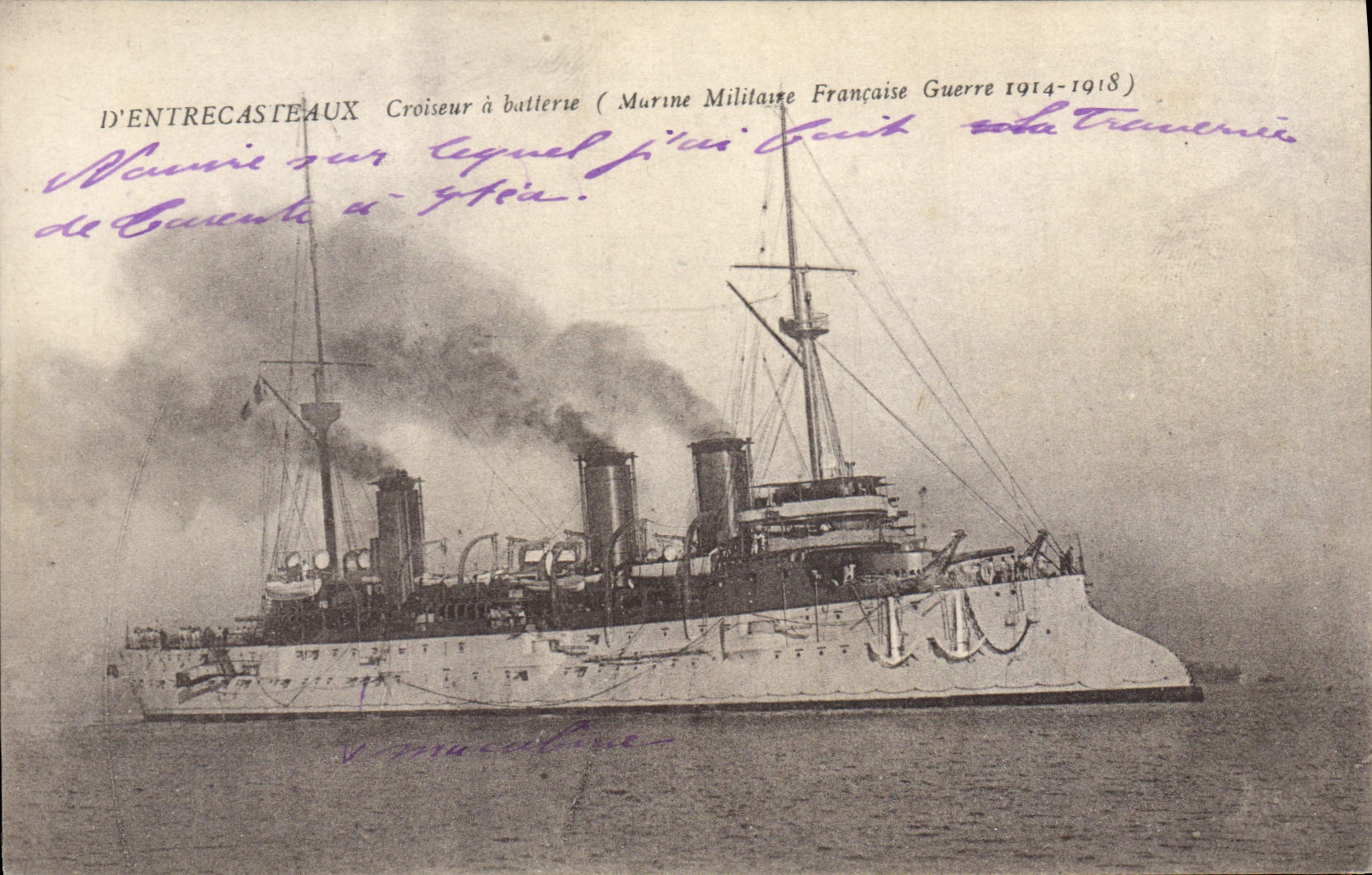 CPA Bateau de Guerre D'Entrecasteaux Croiseur a batterie