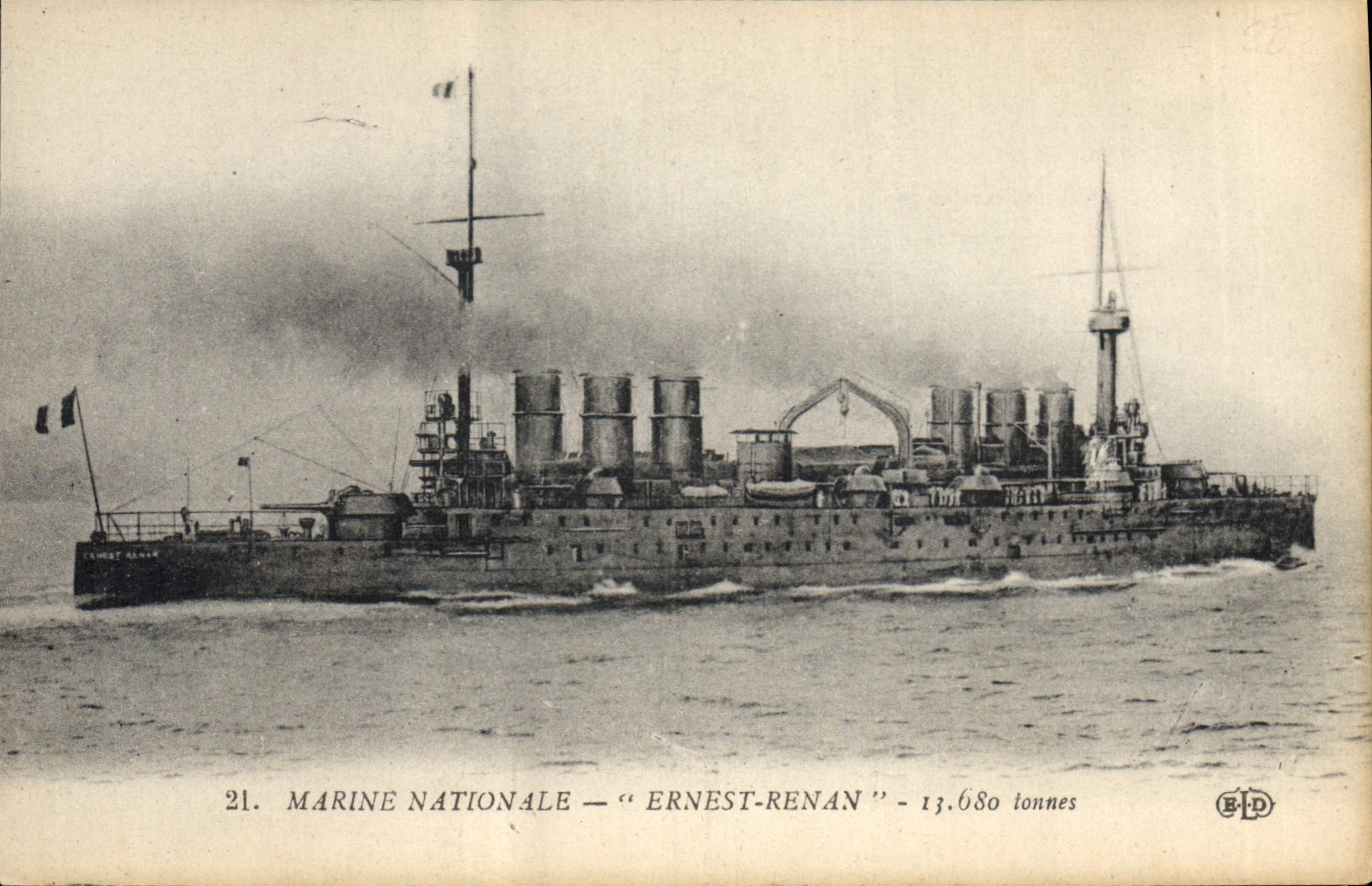 CPA Bateau de Guerre Ernest Renan 