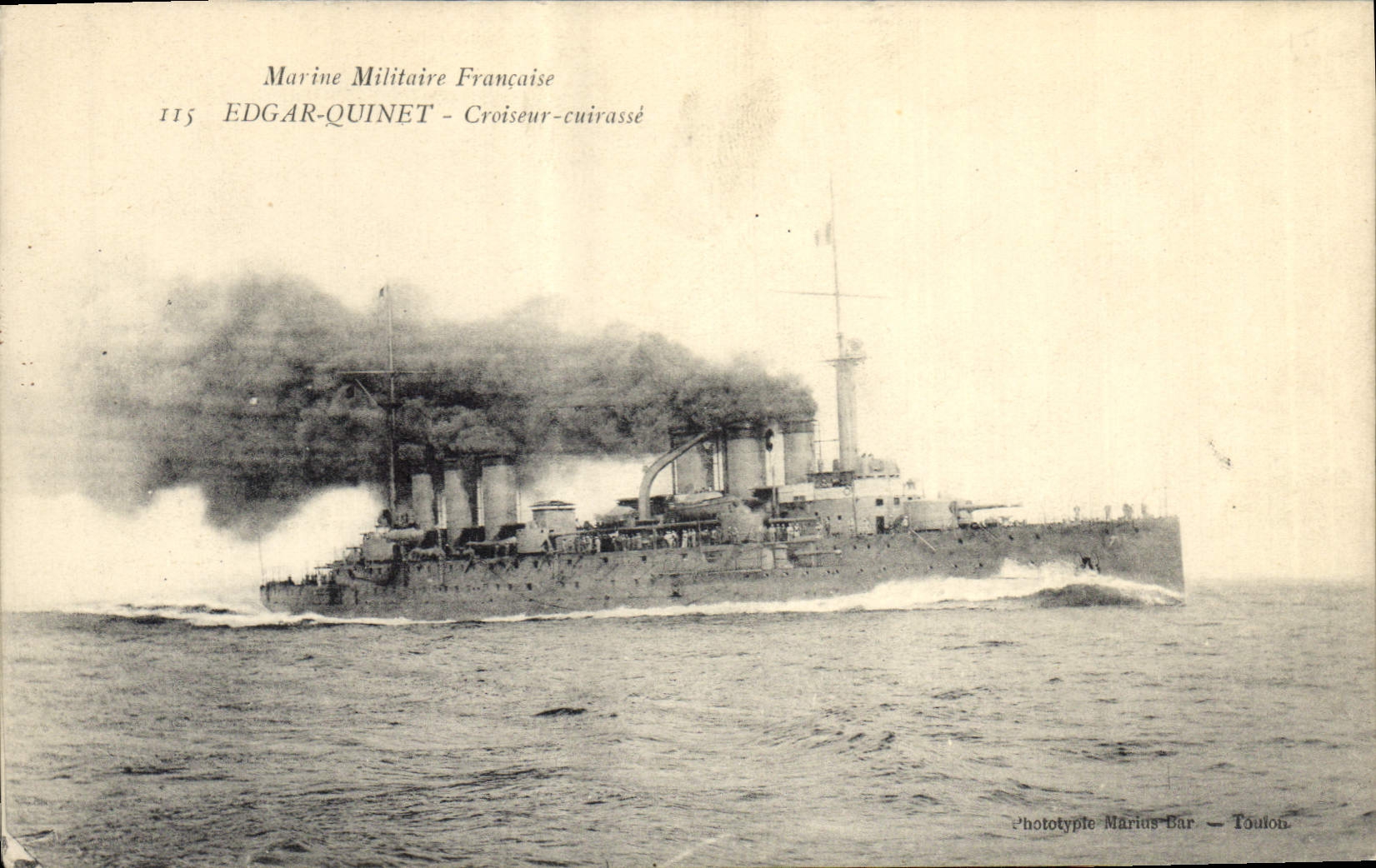 CPA Bateau de Guerre Edgar Quinet Croiseur Cuirasse