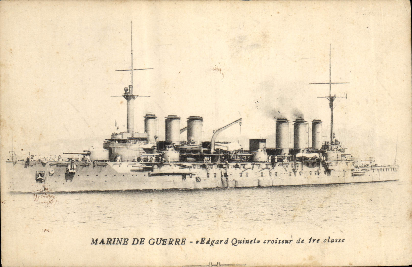 CPA Bateau de Guerre Edgard Quinet Croiseur de 1ere classe