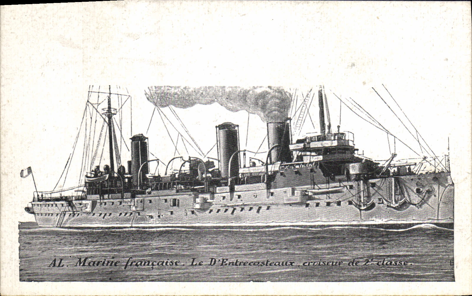 CPA Bateau de Guerre Le D'Entrecasteaux Croiseur de 2eme classe