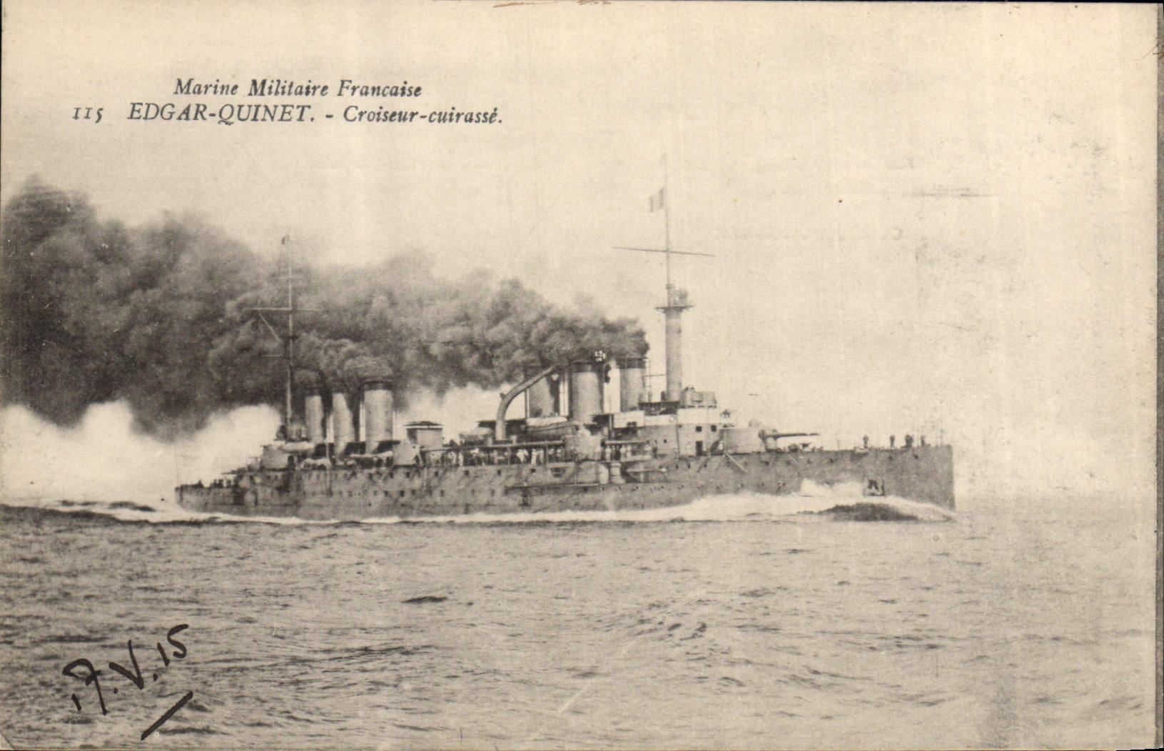 CPA Bateau de Guerre Edgar Quinet Croiseur Cuirasse