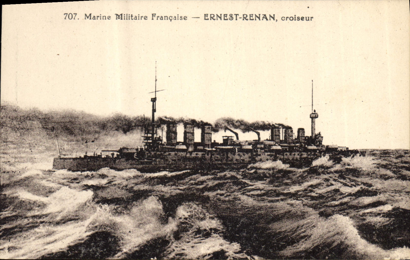 CPA Bateau de Guerre Ernest Renan Croiseur