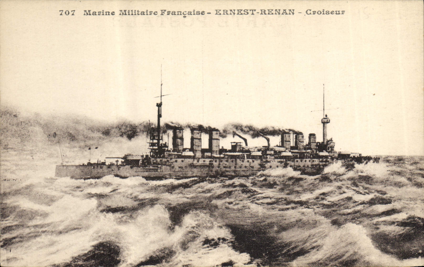 CPA Bateau de Guerre Ernest Renan Croiseur