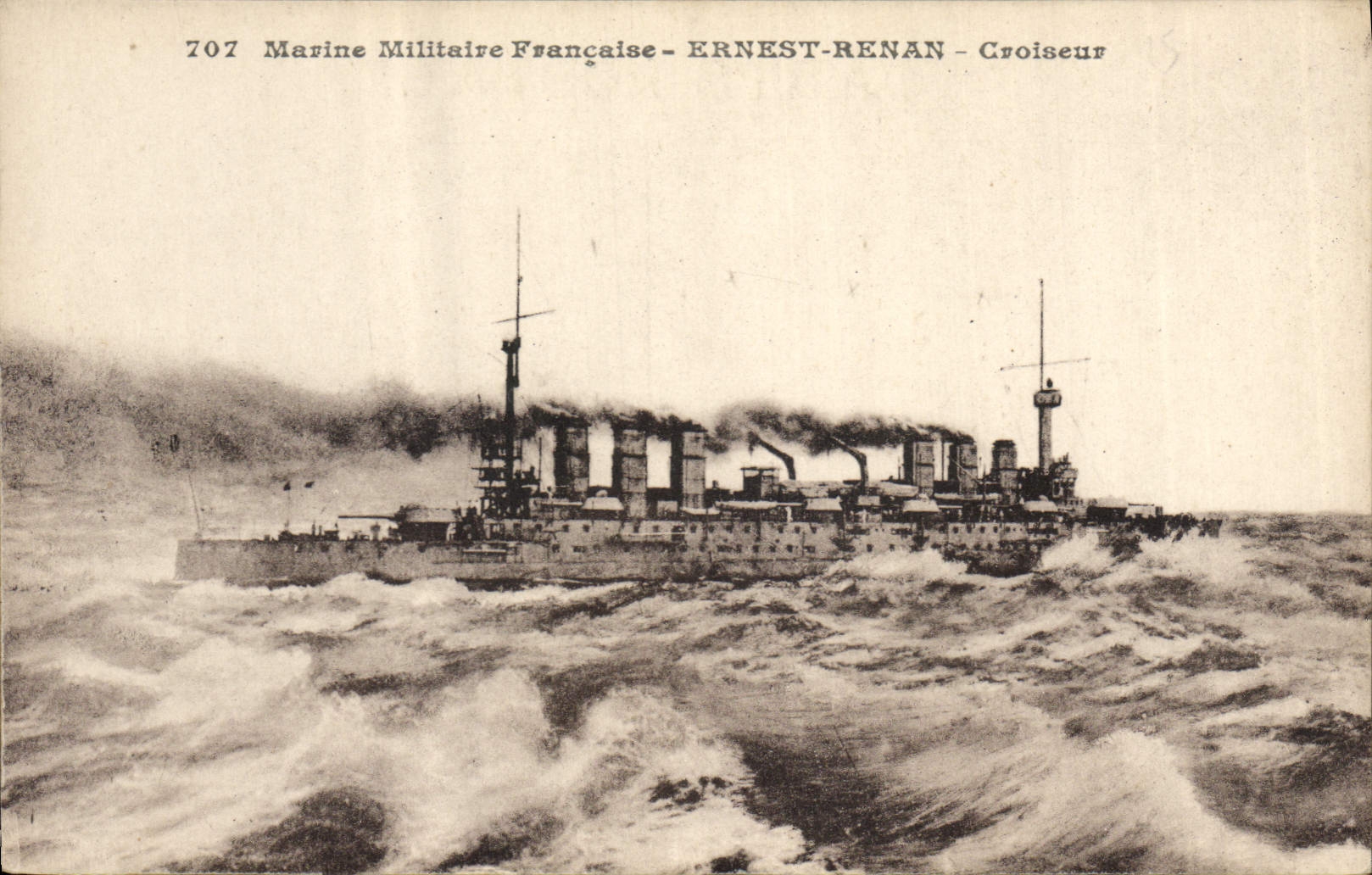 CPA Bateau de Guerre Ernest Renan Croiseur