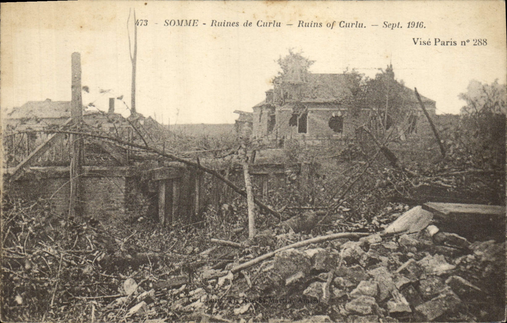 CPA Militaria Somme Ruines d eCurla