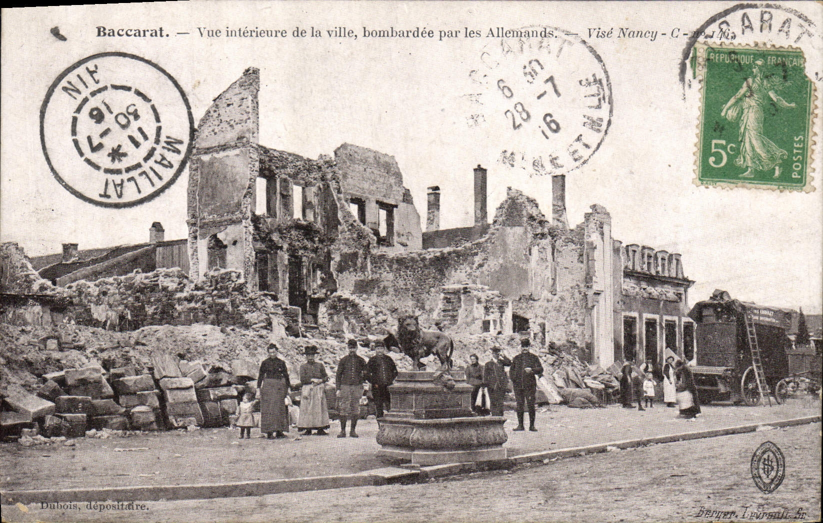 CPA Militaria Baccarat Vue interieure de la ville bombardee par les Allemands