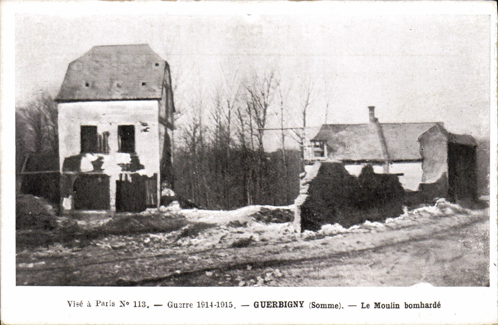 CPA Militaria Guerbigny Le moulin bombarde