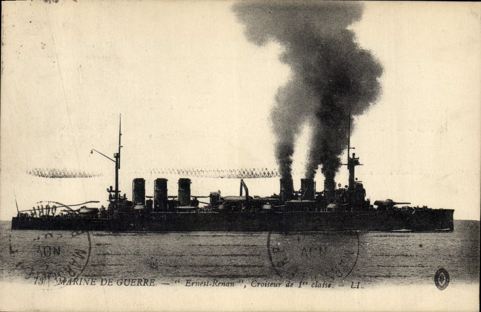 CPA Bateau de guerre Ernest Renan Croiseur de 1ere classe