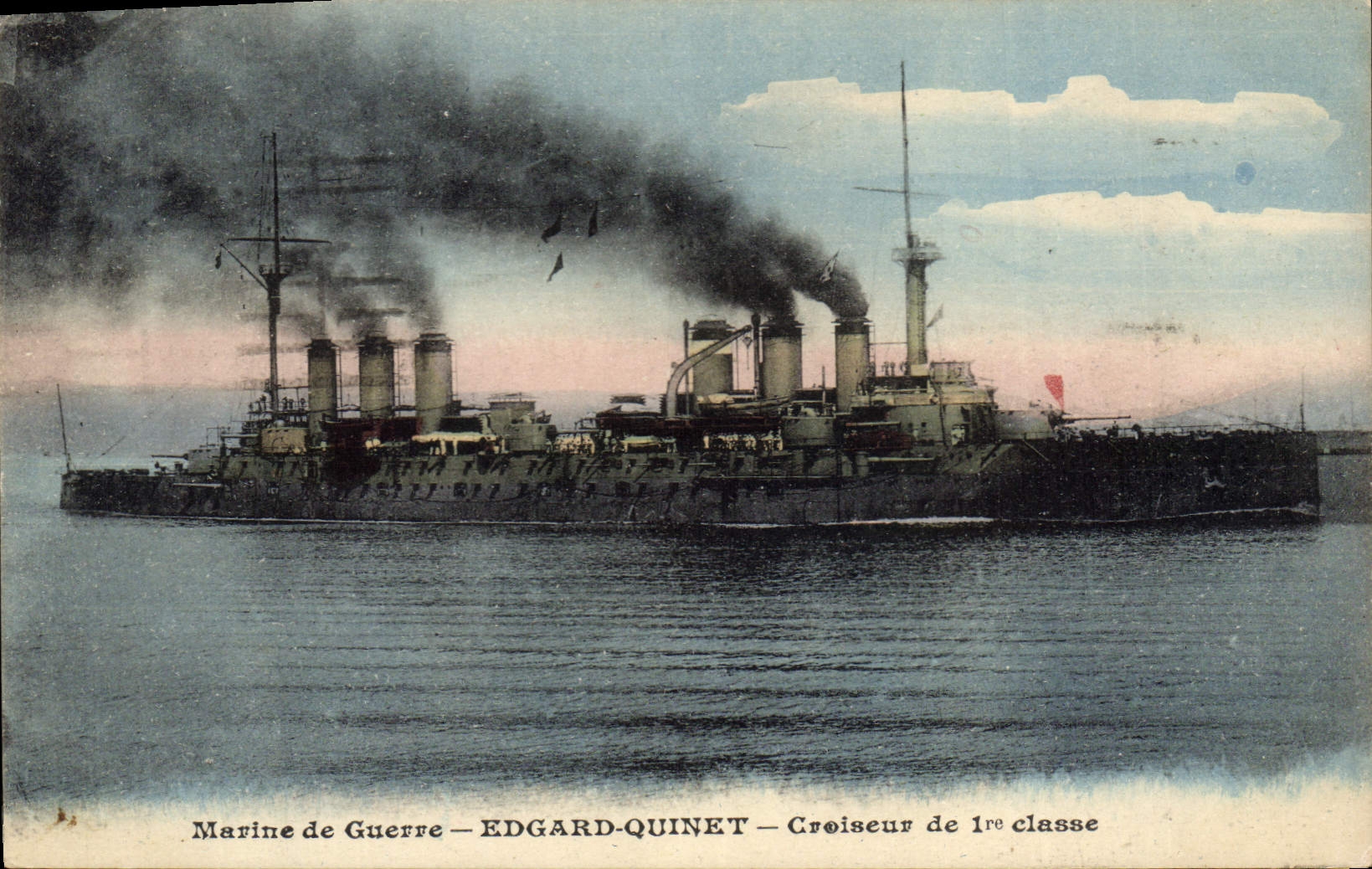 CPA Bateau de guerre Edgar Quinet Croiseur de 1ere classe