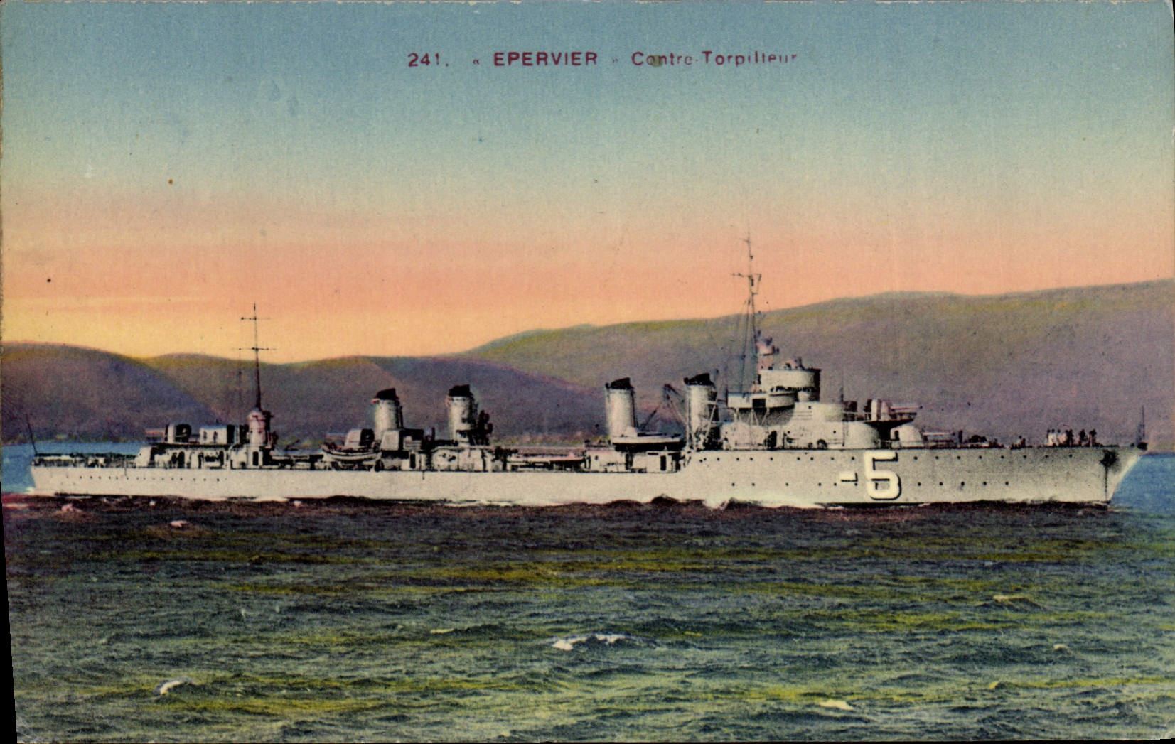 CPA Bateau de guerre Epervier Contre torpilleur
