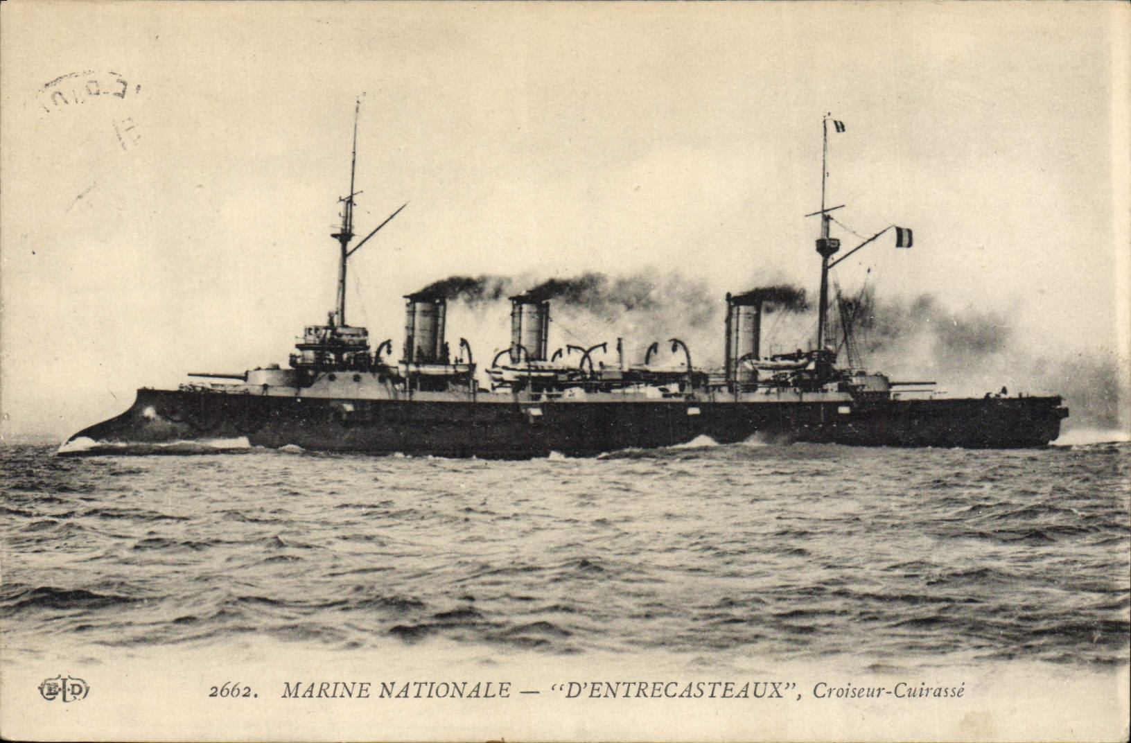 CPA Bateau de guerre D'Entrecasteaux Croiseur Cuirasse