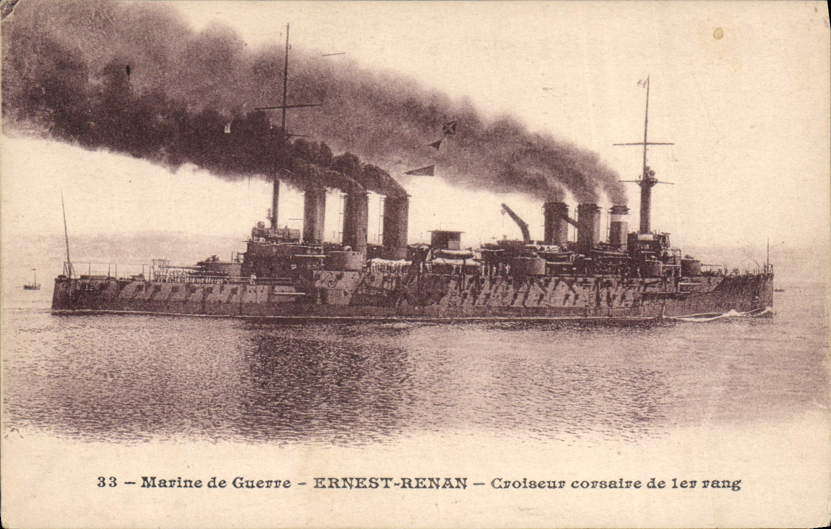 CPA Bateau de guerre Ernest Renan Croiseur corsaire de 1er rang