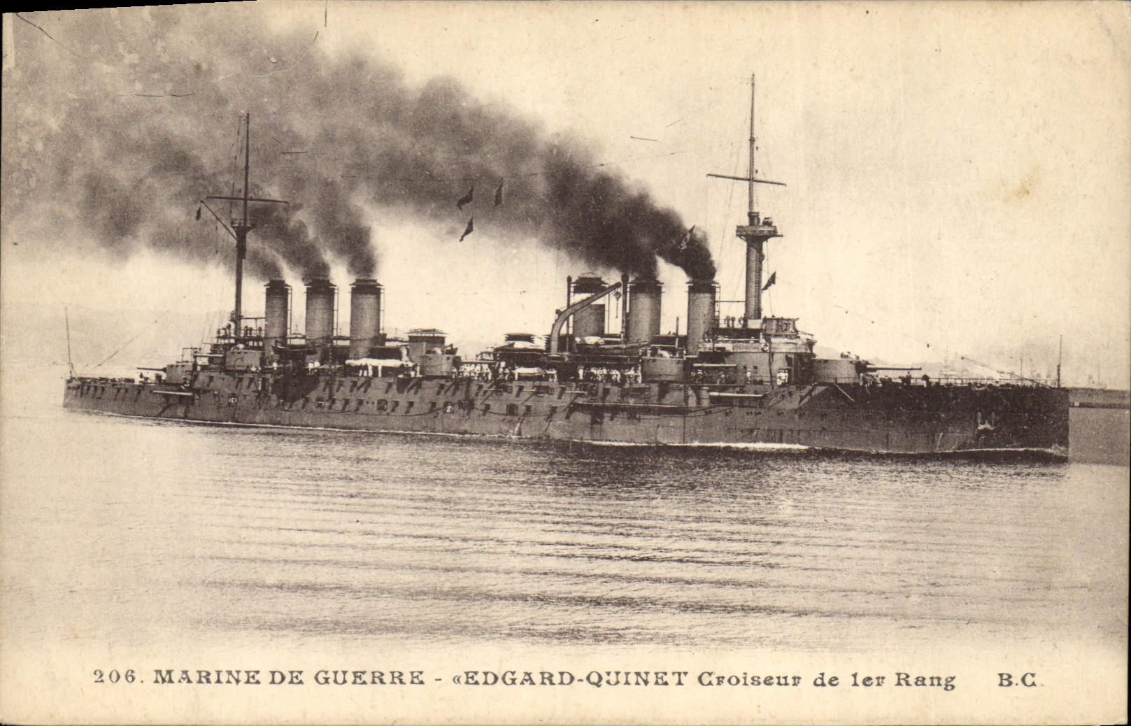 CPA Bateau de guerre Edgar Quinet Croiseur de 1er rang