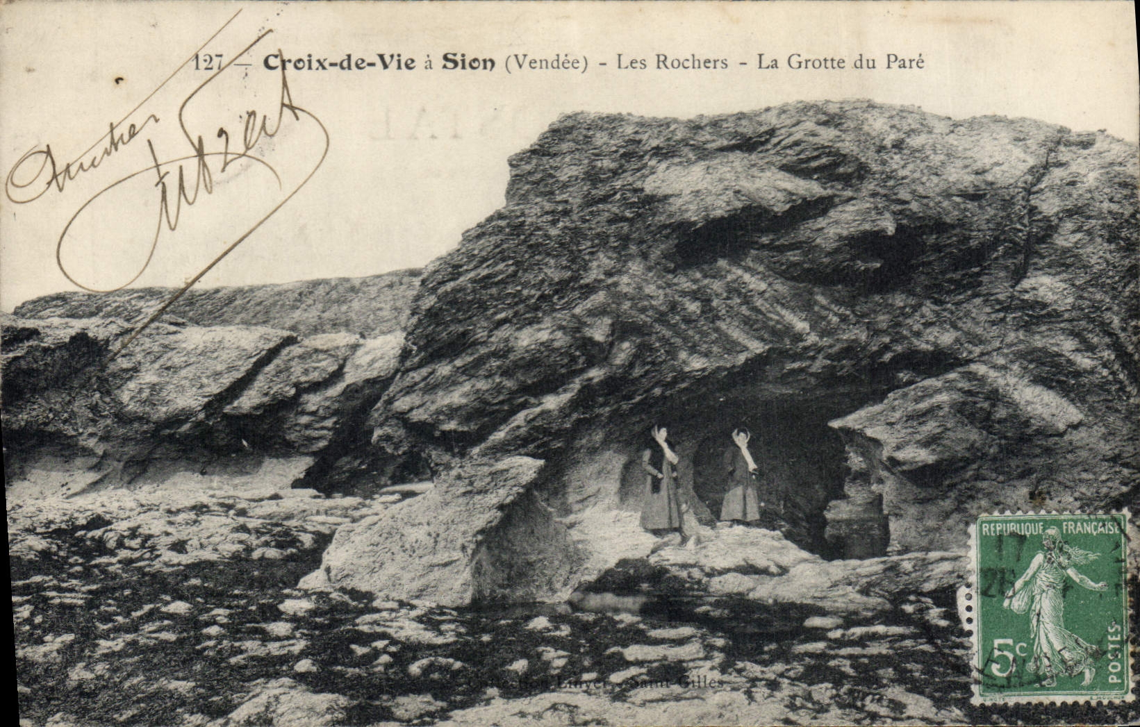 CPA Grotte du Pare Croix de Vie a Sion Les rochers Grottes 