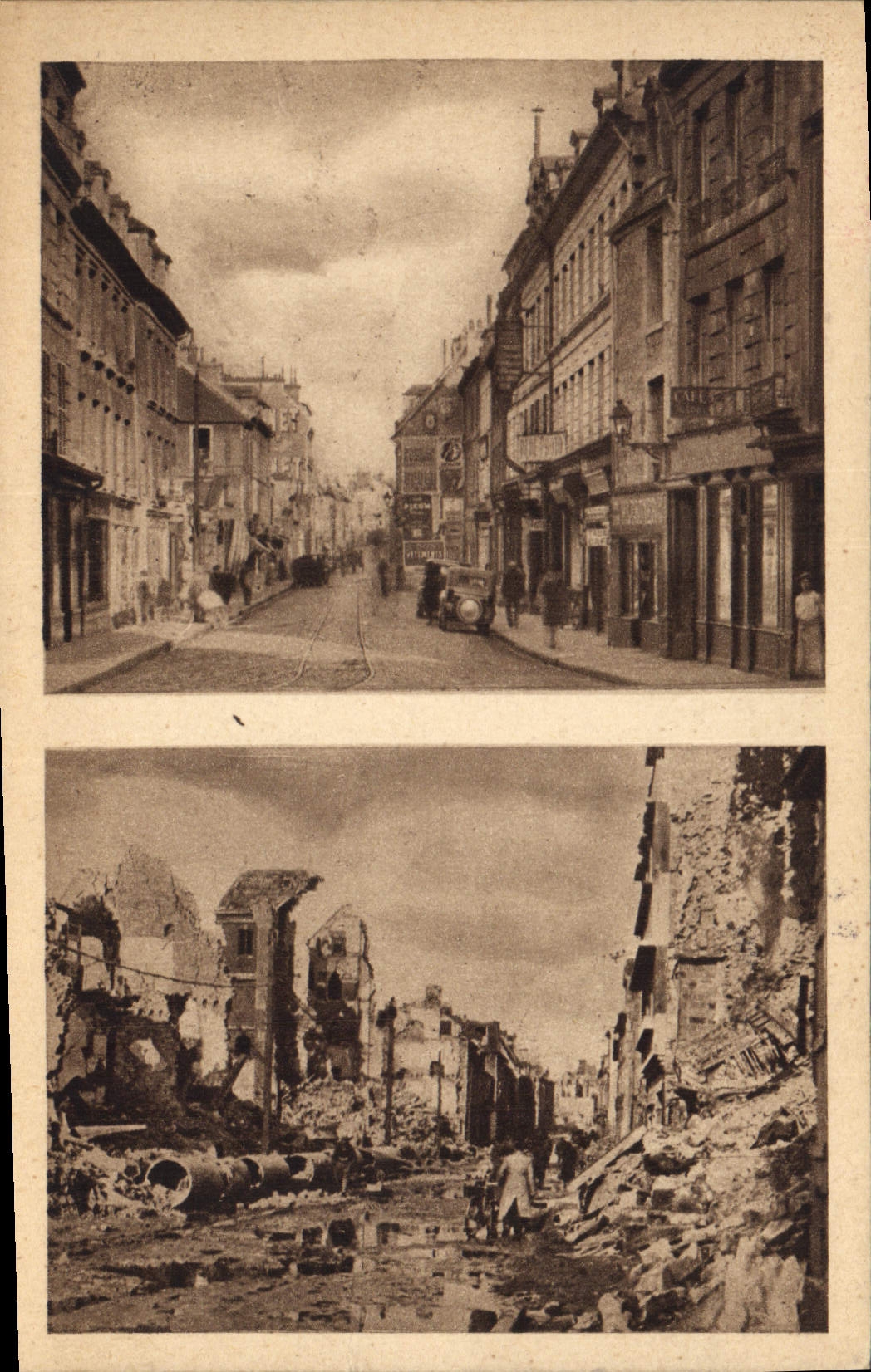CPA Militaria Caen La rue D'auge