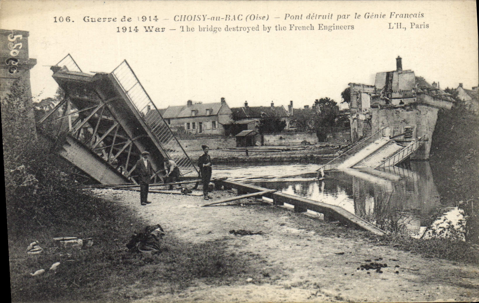 CPA Militaria Choisy au Bas Pont detruit par le Genie Francais