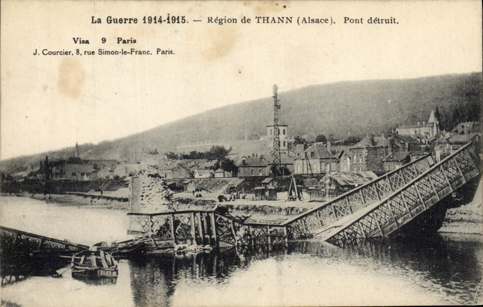 CPA Militaria Region de Thann Pont detruit