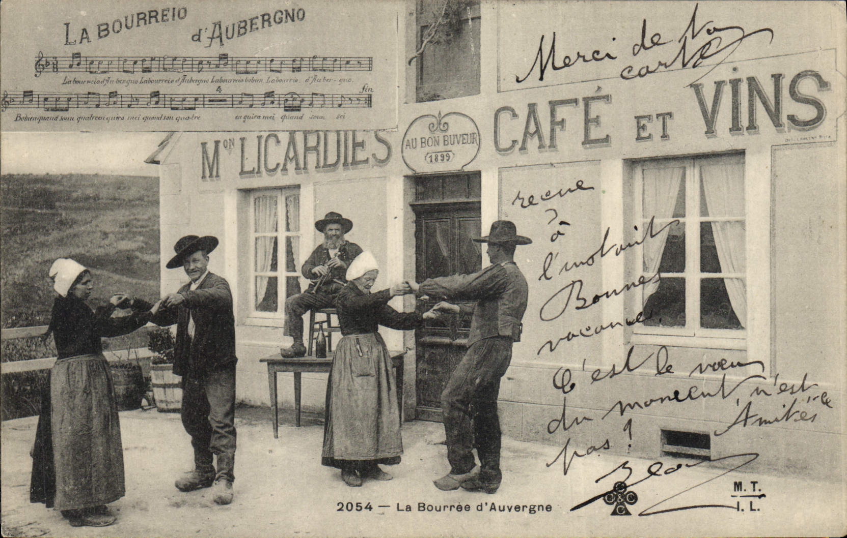 CPA Folklore Auvergne La Bourree