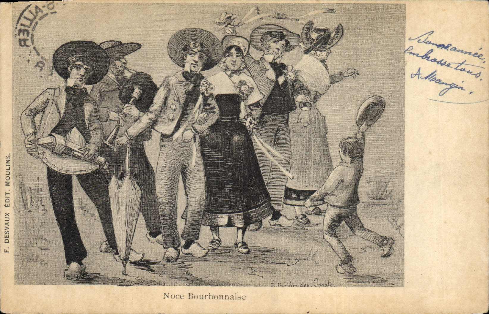 CPA Folklore Noce Bourbonnaise