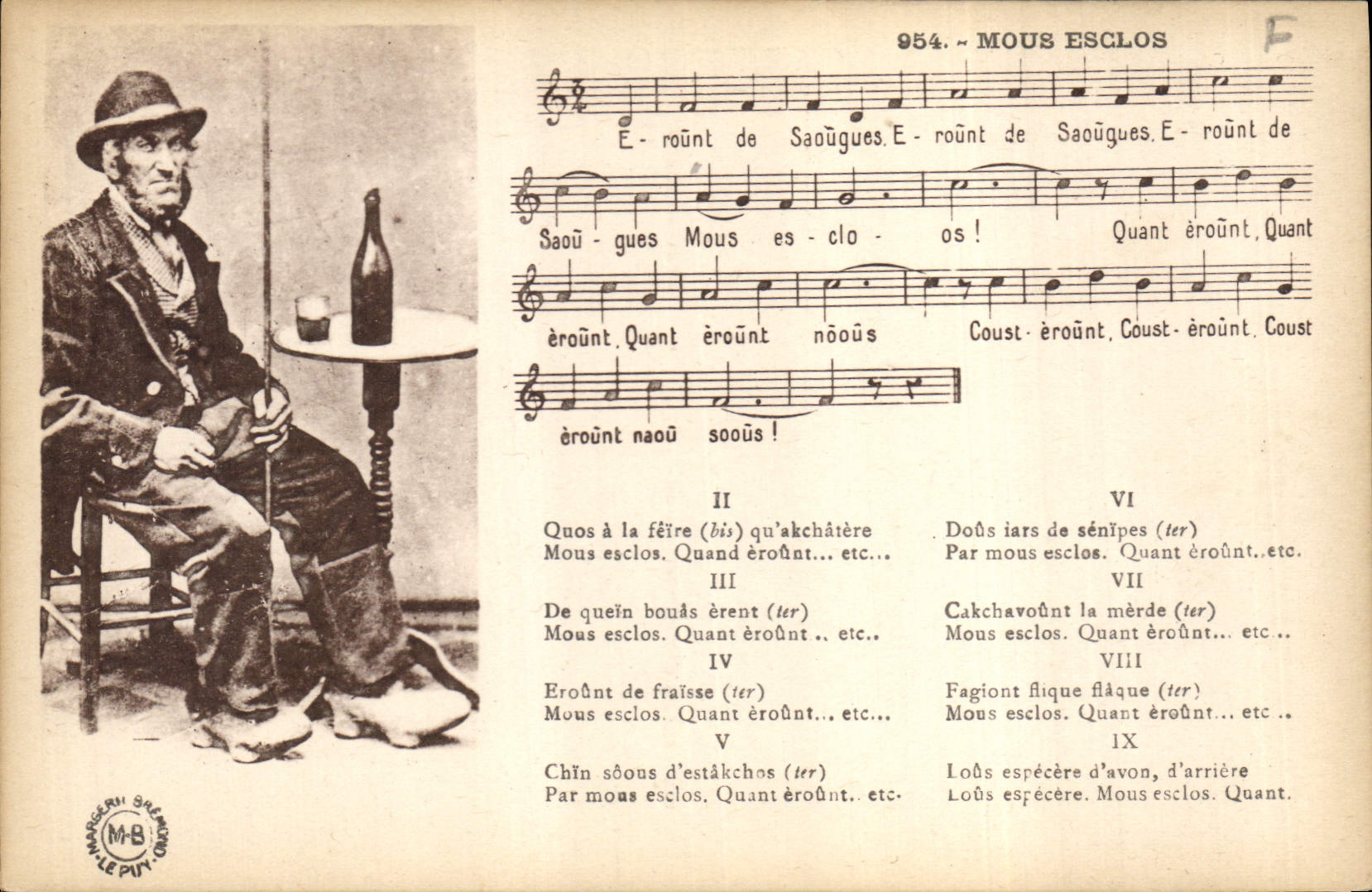 CPA Folklore Auvergne Mous Esclos