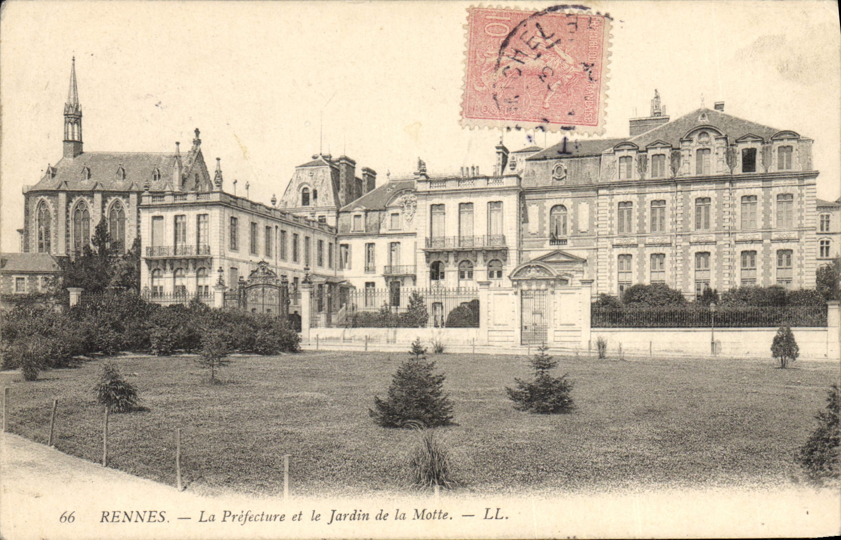 CPA Rennes La Prefecture et le jardin de la Motte