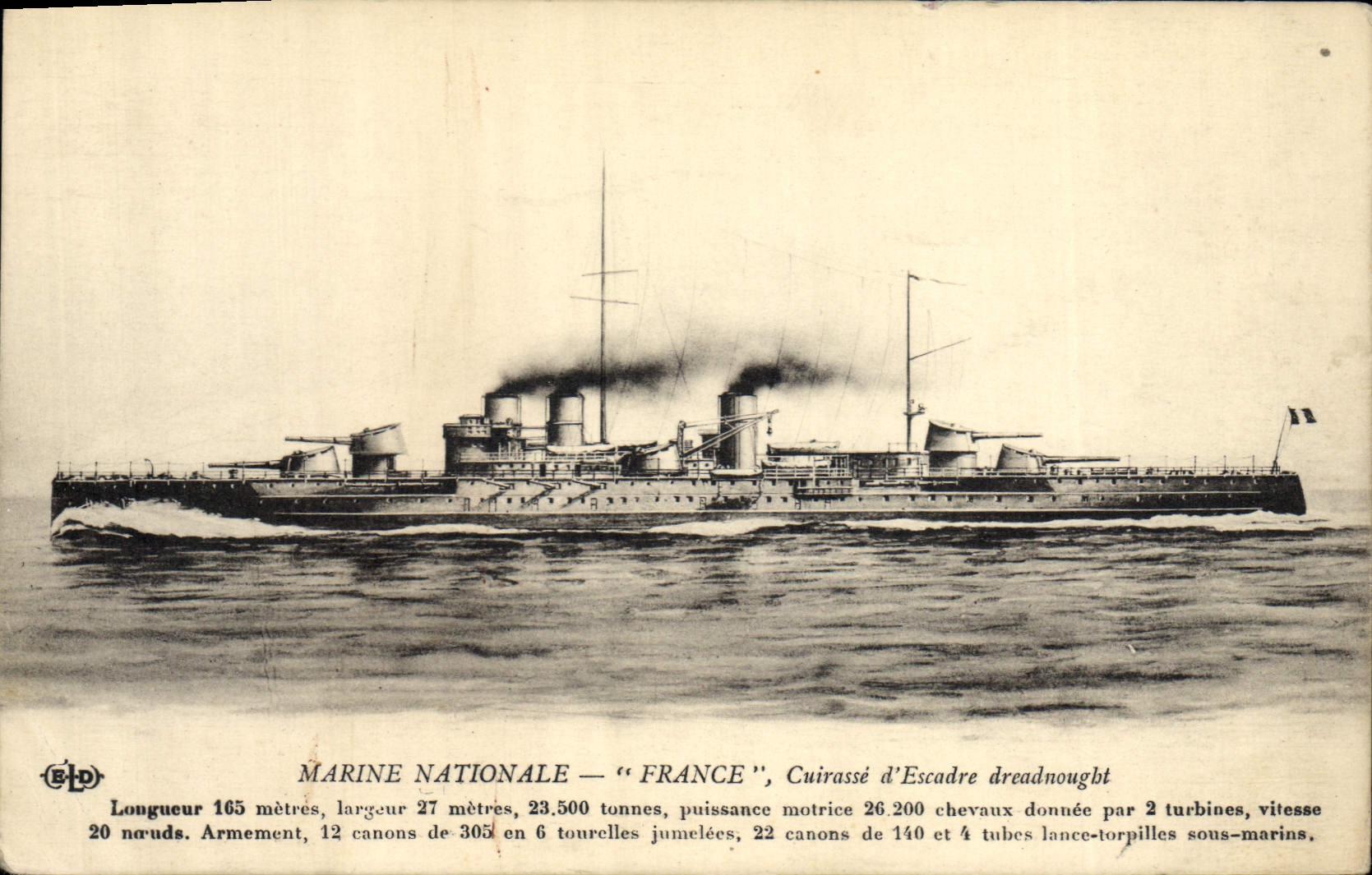 CPA Bateau de Guerre France Cuirasse d'escadre dreadnought