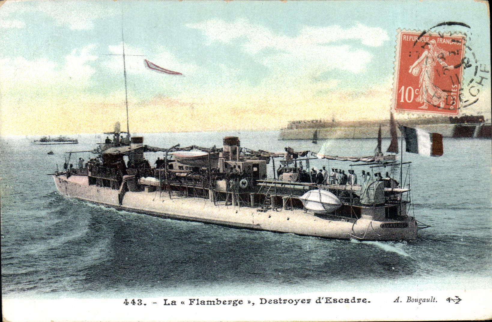 CPA Bateau de Guerre La Flamberge Destroyer d'escadre