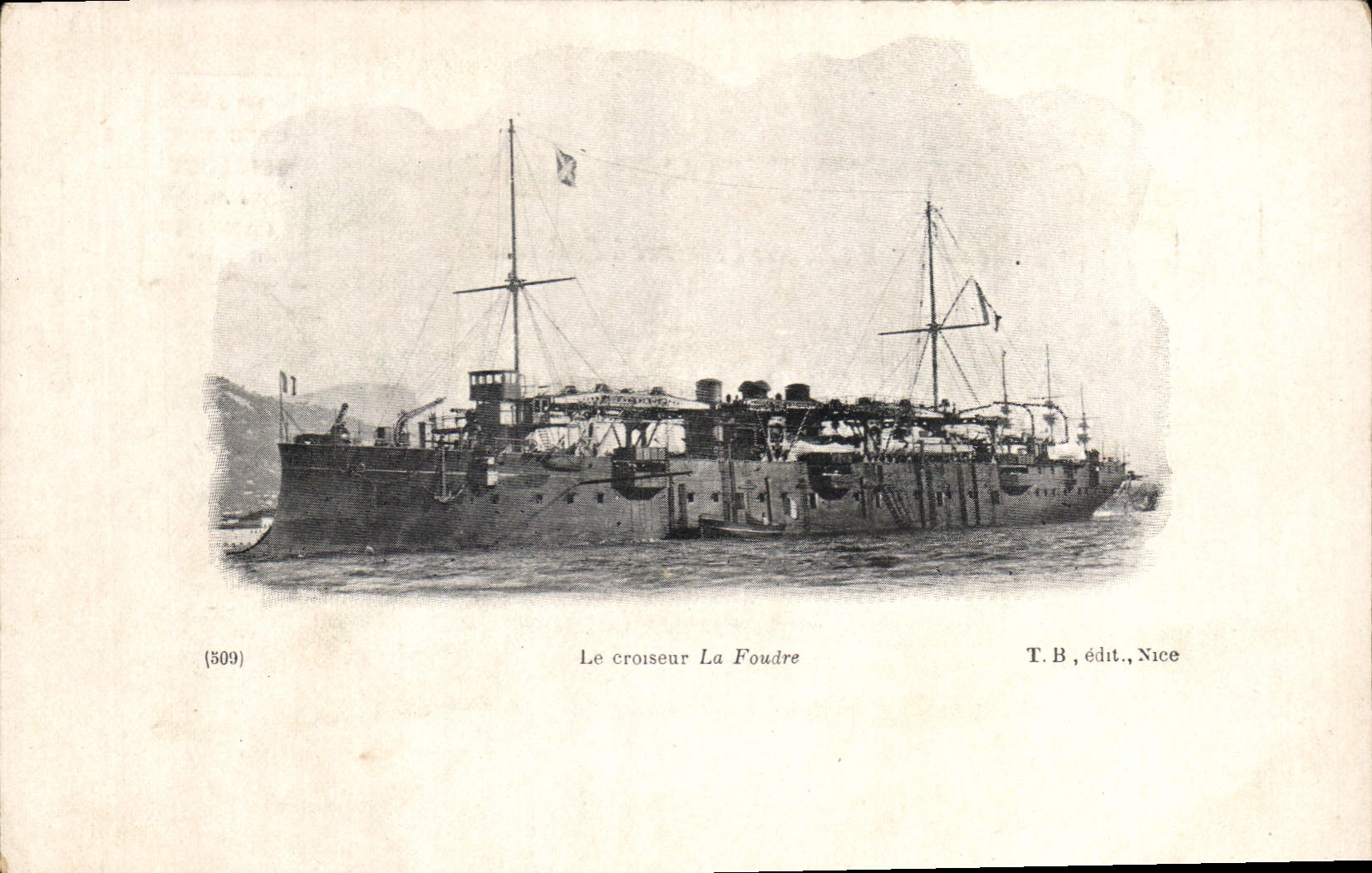 CPA Bateau de Guerre Le croiseur La Foudre