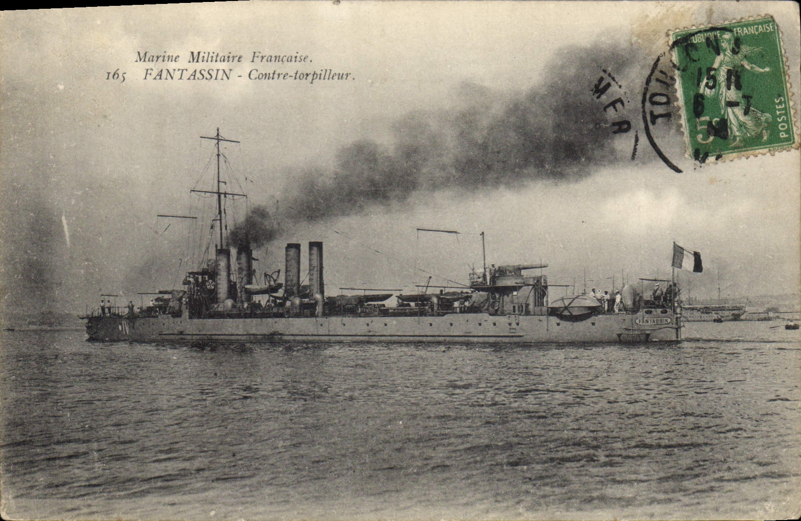 CPA Bateau de Guerre Fantassin Contre torpilleur