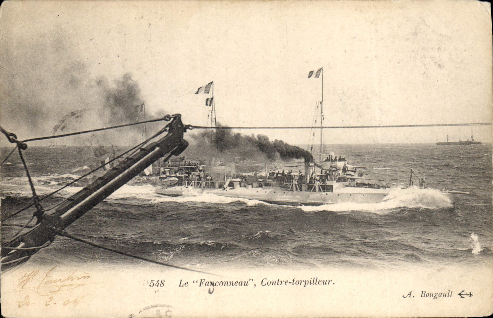 CPA Bateau de Guerre Le Fauconneau Contre torpilleur