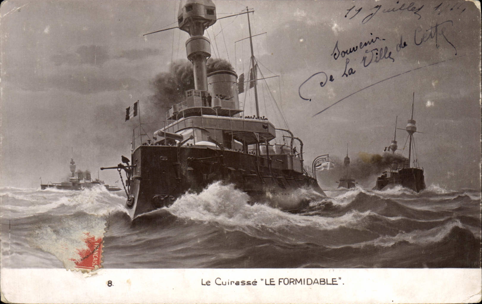 CPA Bateau de Guerre Le cuirasse Le Formidable