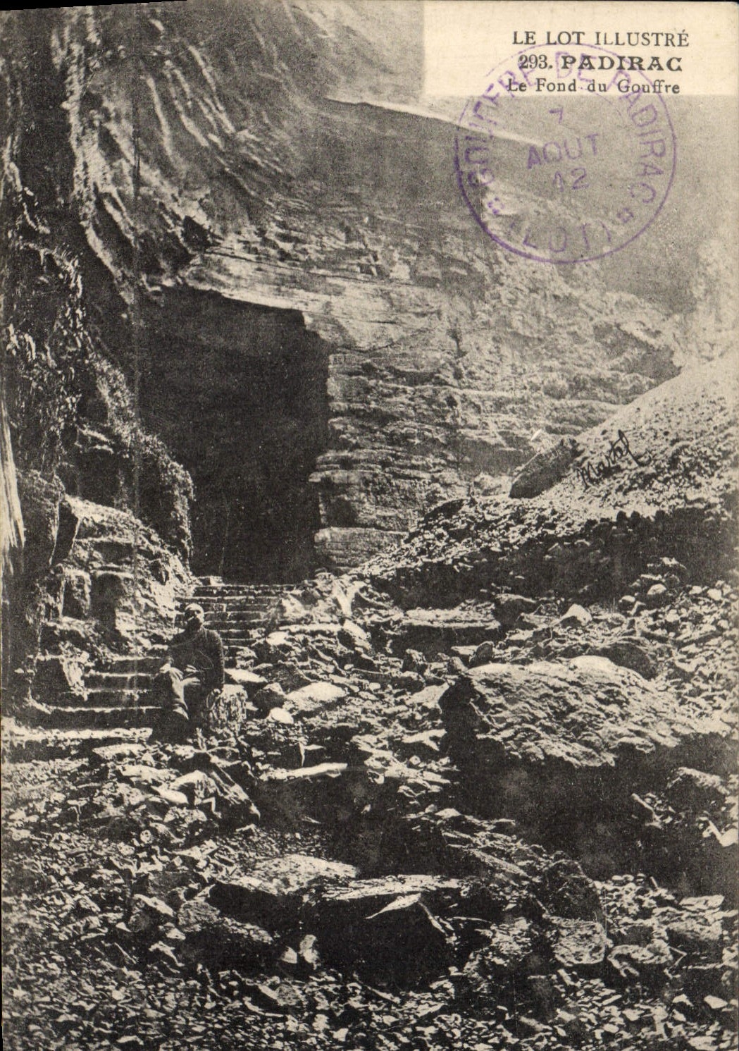 CPA Grotte Grottes Padirac Le fond du gouffre