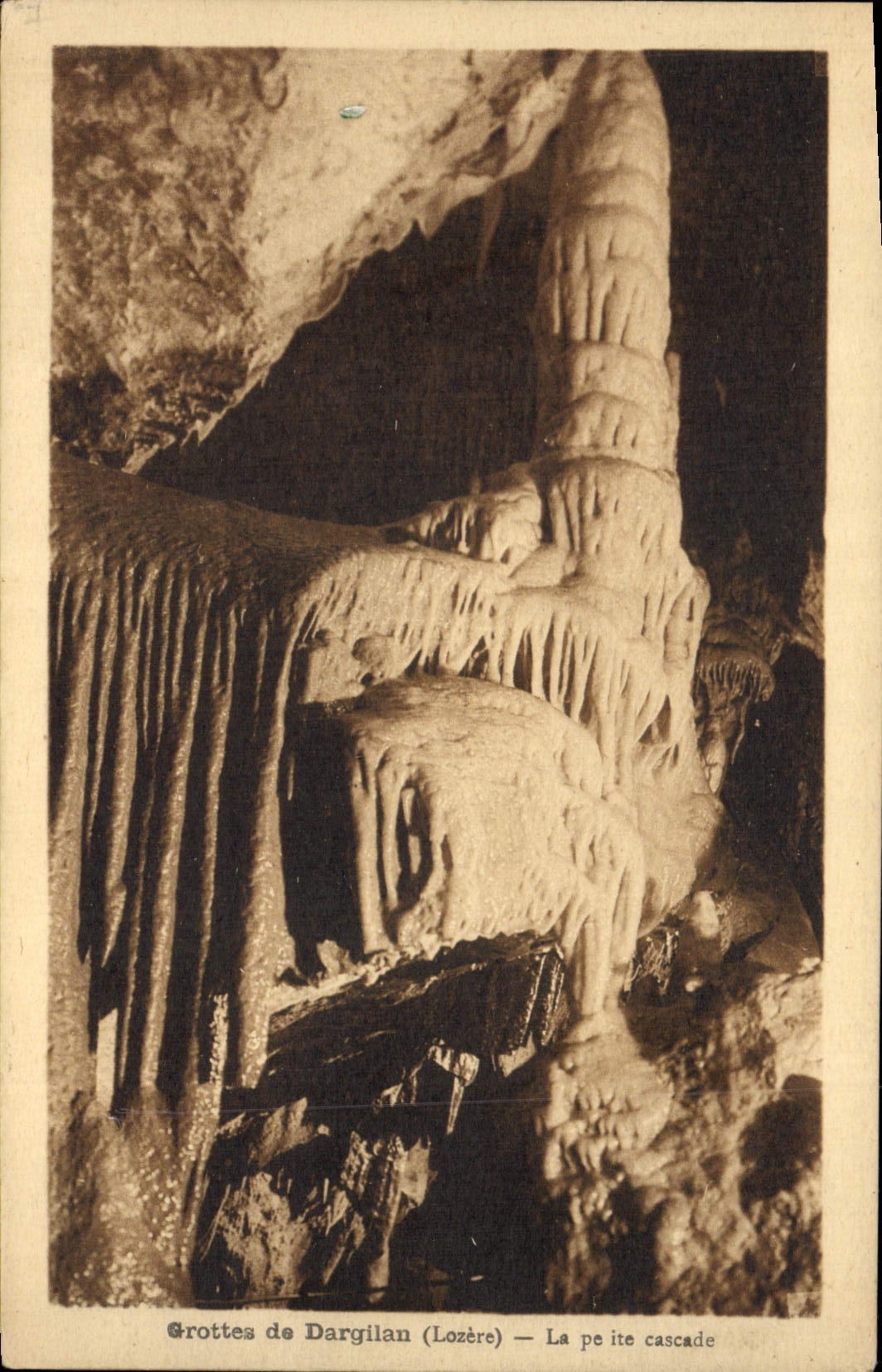 CPA Grotte Grottes de Dargilan La petite cascade
