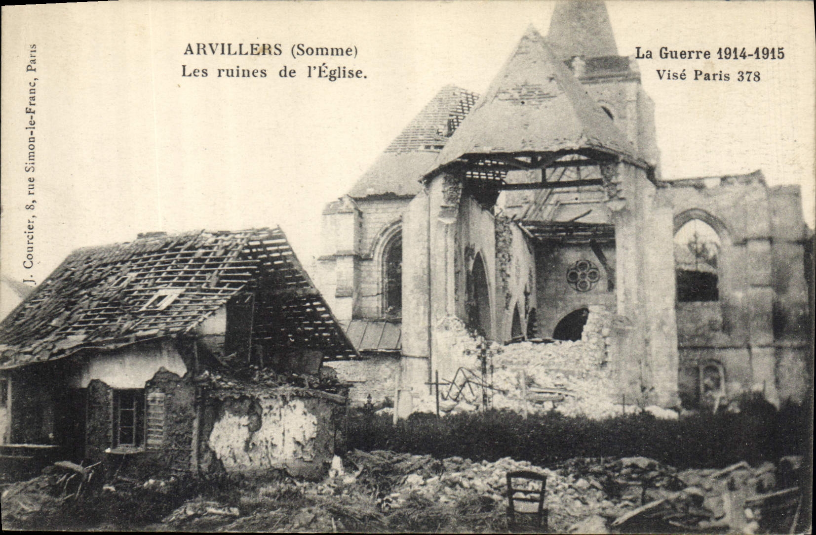 CPA Militaria Arvillers Les ruines de l'eglise