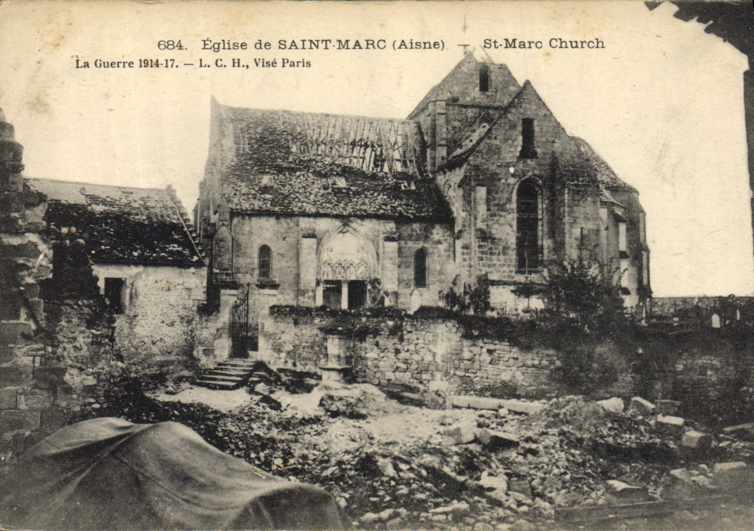 CPA Militaria Eglise de Saint Marc Aisne
